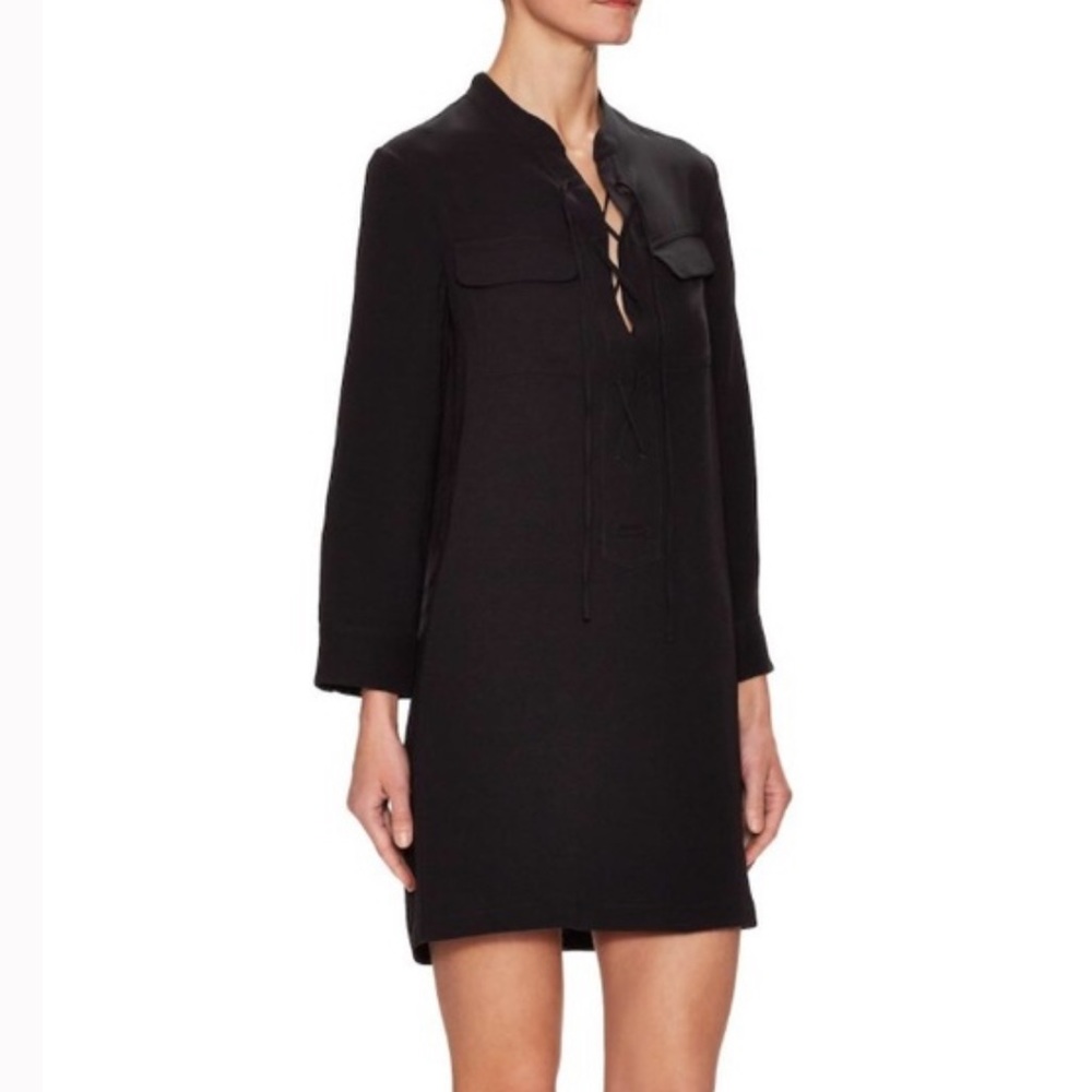 Theory Black Jullitah Admiral Crepe Shirtdress 4